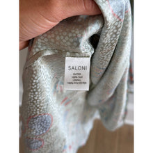 Load image into Gallery viewer, Saloni Lea Silk Floral Print Jacquard V-Neck Puff Sleeve Midi Dress Green 10
