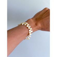 Load image into Gallery viewer, Philippe Audibert Irregular Pearl Beaded Stretch Bracelet White
