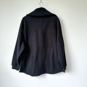 VARLEY Eleanor Patch Pocket Fleece Oversized Zip Up Jacket Black L NWT