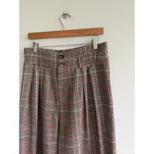 Load image into Gallery viewer, Commense Plaid Pattern High Rise Wide Leg Pants Brown Red L NWT
