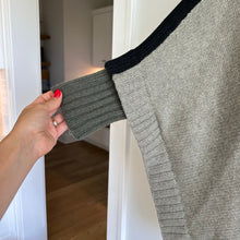 Load image into Gallery viewer, Kujten Poncho Ciara Smoking Cashmere Turtleneck Poncho Smok Stripe
