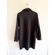 Load image into Gallery viewer, Athleta Allure 1/4 Zip Long Sleeve Mock Neck Mini Dress Black M NWT
