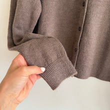 Load image into Gallery viewer, H&amp;M Studded Embellished Button Front Cardigan Dark Beige M NWT
