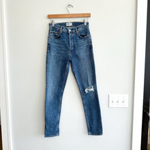 Load image into Gallery viewer, AGOLDE Nico High Rise Button-Fly Distressed Skinny Leg Cropped Jeans Blue 24
