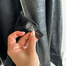 Load image into Gallery viewer, Lafayette 148 Anasophia Leather Metallic Jacket in Black Metal L
