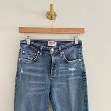 Load image into Gallery viewer, AGOLDE Sophie Skinny Distressed High Rise Medium Wash Jeans Blue 26
