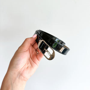 Longchamp Patent Leather Belt Black OS