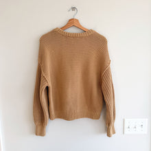 Load image into Gallery viewer, Free People Dream Cable-Knit Crew Neck Pullover Sweater Brown XS
