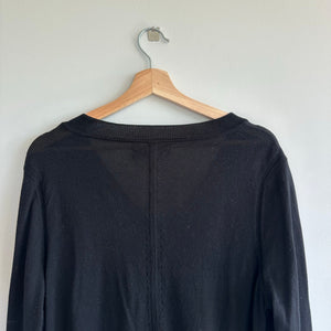 Rag & Bone Cotton V-Neck Knit Long Sleeve Pullover Sweater Black M