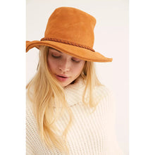 Load image into Gallery viewer, Free People Tennessee Suede Floppy Bucket Hat Brown One Size

