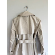 Load image into Gallery viewer, L.L Bean Double-Breasted Belted Mid Length Trench Coat Cream XS
