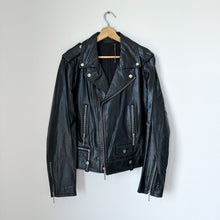 Load image into Gallery viewer, Elie Tahari Jacalyn Patent Leather Moto Jacket Black L
