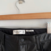 Load image into Gallery viewer, Abercrombie &amp; Fitch Ultra High Rise Ankle Straight Faux Leather Pants Black 31

