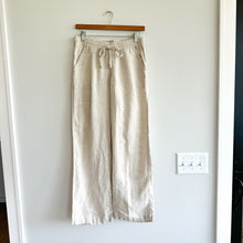 Load image into Gallery viewer, Allen Allen Linen Drawstring Waist Pants Cream XS
