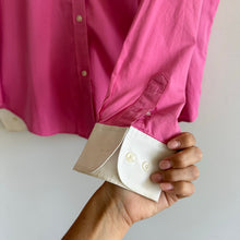 Load image into Gallery viewer, Lauren Ralph Lauren Classic Colorblock Button Down Shirt Pink White M
