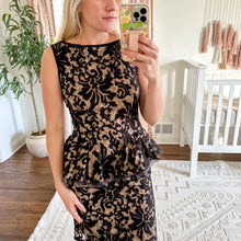 Load image into Gallery viewer, Tadashi Shoji Lace Overlay Peplum Cocktail Dress
