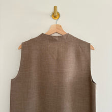 Load image into Gallery viewer, Hackwith Design House High Low Hem Sleeveless Mini Dress Brown M
