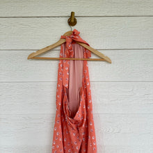 Load image into Gallery viewer, TVF for DVF Patterned Halter Tie Backless Mini Sundress Coral Pink 4 NWT
