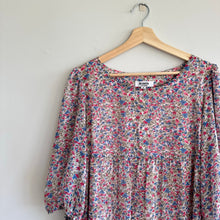 Load image into Gallery viewer, BB Dakota Floral Tiered 3/4 Puff Sleeve Mini Dress Pink M
