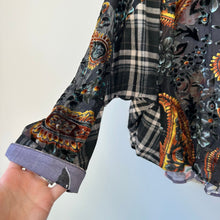 Load image into Gallery viewer, ARATTA Velvet Semi-Sheer Floral Paisley Print Dolman Sleeve Shirt NWT
