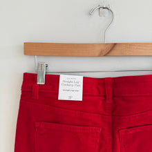 Load image into Gallery viewer, Talbots Straight Leg Corduroy Full Length High waist Pants Red 2P NWT
