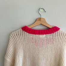 Load image into Gallery viewer, Lovers + Friends Colorblock Knit Oversized Sweater Cream Pink S NWT
