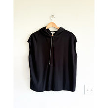 Load image into Gallery viewer, Lafayette 148 New York Crew Neck Sleeveless Hoodie Sweatshirt Black L NWT
