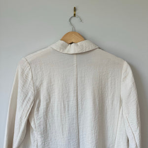A New Day Double-Breasted Notch Lapel Long Sleeve Blazer Cream XS
