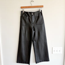 Load image into Gallery viewer, Anthropologie Maeve The Colette Faux Leather High Rise Wide Leg Pants Black 25P
