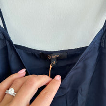 Load image into Gallery viewer, Quince Washabale Stretch Silk V-Neck Cami Navy XS
