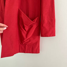Load image into Gallery viewer, Eileen Fisher Relaxed Open-Front Long Sleeve Jacket Red XXS
