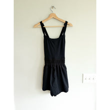 Load image into Gallery viewer, Anrabess Built-In Shorts Smocked Waist Sleeveless Tennis Mini Dress Black M NWT

