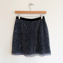 Load image into Gallery viewer, Free People Wild Chill Mesh Sequin Sparkling Mini Skirt Navy 2
