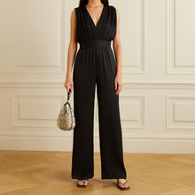 Load image into Gallery viewer, Derek Lam 10 Crosby Pleated V-Neck Sleeveless Jumpsuit Black 2
