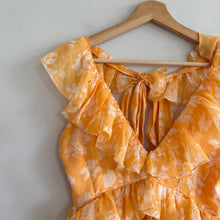 Load image into Gallery viewer, Abercrombie &amp; Fitch Floral Ruffles Sleeveless V-Neck Maxi Dress Yellow M NWT
