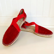 Load image into Gallery viewer, La Maison de L' Espadrille Suede Slip On Espadrille Sandal Red 36
