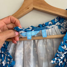 Load image into Gallery viewer, Draper James Martina Floral Print 3/4 Sleeve Popover Midi Dress Blue White 6
