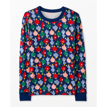 Load image into Gallery viewer, Hanna Andersson Holiday Long John Pajama Set Shiny Bright Ornaments L
