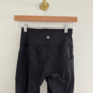 Lululemon Front Panel Mixed Media Pocket Leggings Black 4