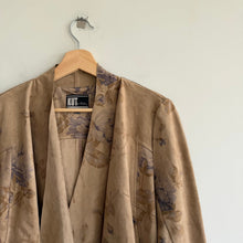 Load image into Gallery viewer, Kut From The Kloth Tayanita Faux Suede Draped Front Jacket Brown Multi M
