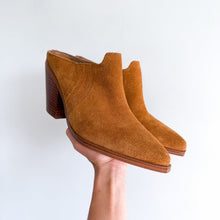 Load image into Gallery viewer, Marc Fisher LTD Gabbi Suede Pointed Toe Slip On Western Heeled Mule Brown 9.5
