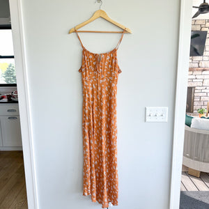 SNDYS Revolve Honolulu Floral Print Sleeveless Midi Dress in Amber Daisy L NWT