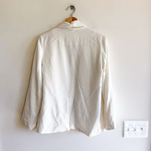 Load image into Gallery viewer, Anthropologie Cartonnier Open Front Long Sleeve Pocket Blazer White 4
