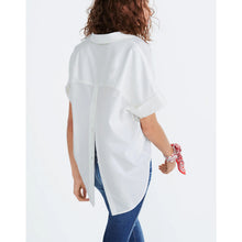 Load image into Gallery viewer, Madewell Courier Button-Back Short Sleeve Casual Blouse White S
