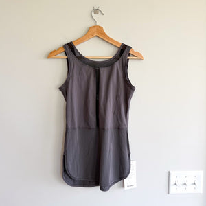 Lululemon Ride Inside Tank High Neck Top Soot Light Grey 6 NWT