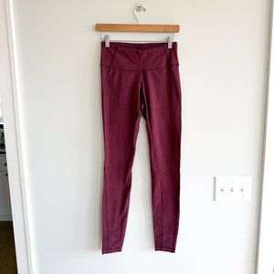 Lululemon Wunder Under Pant (Stripes) *Cotton Heathered Wine Berry 6