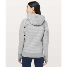 Load image into Gallery viewer, Lululemon Scuba Classic Cotton Fleece Zip Up Striped Hoodie Jacket Gray
