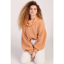 Load image into Gallery viewer, Free People Camel Be Yours Chunky Knit Slouchy Pullover Sweater Brown S
