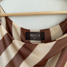 Load image into Gallery viewer, Anthropologie 4SI3NNA Sleeveless Mesh Twist Striped Off Shoulder Top Brown S
