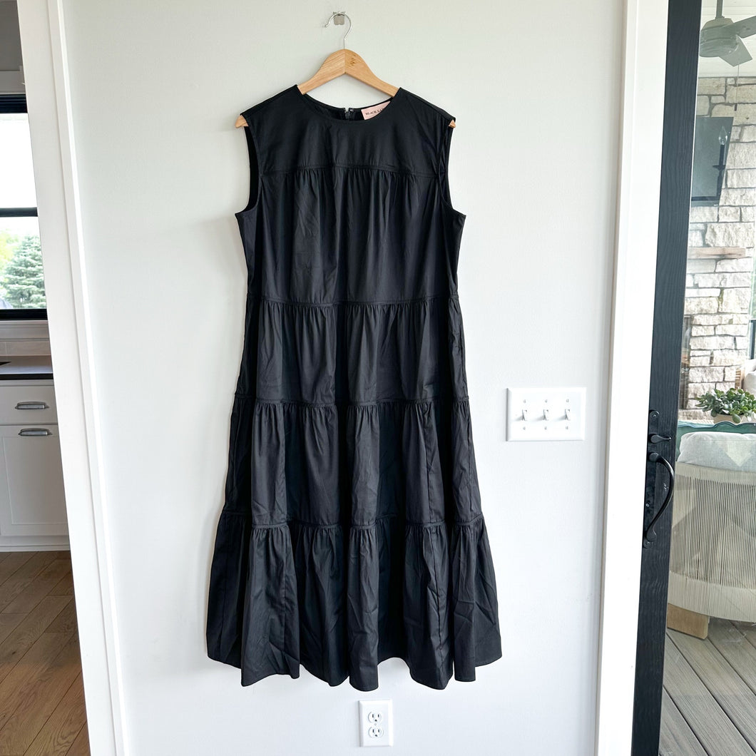 Chico's Black Label Tiered Sleeveless Dress Black L NWT